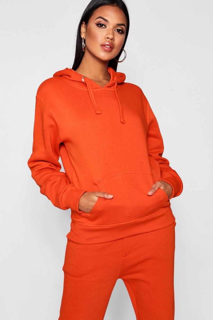 Tangerine Basic enfärgad hoodie i oversize-modell image number 1