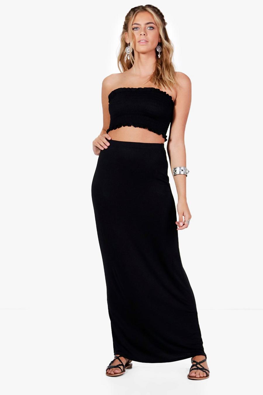 Shirred Bandeau & Maxi Skirt Two-Piece image number 1