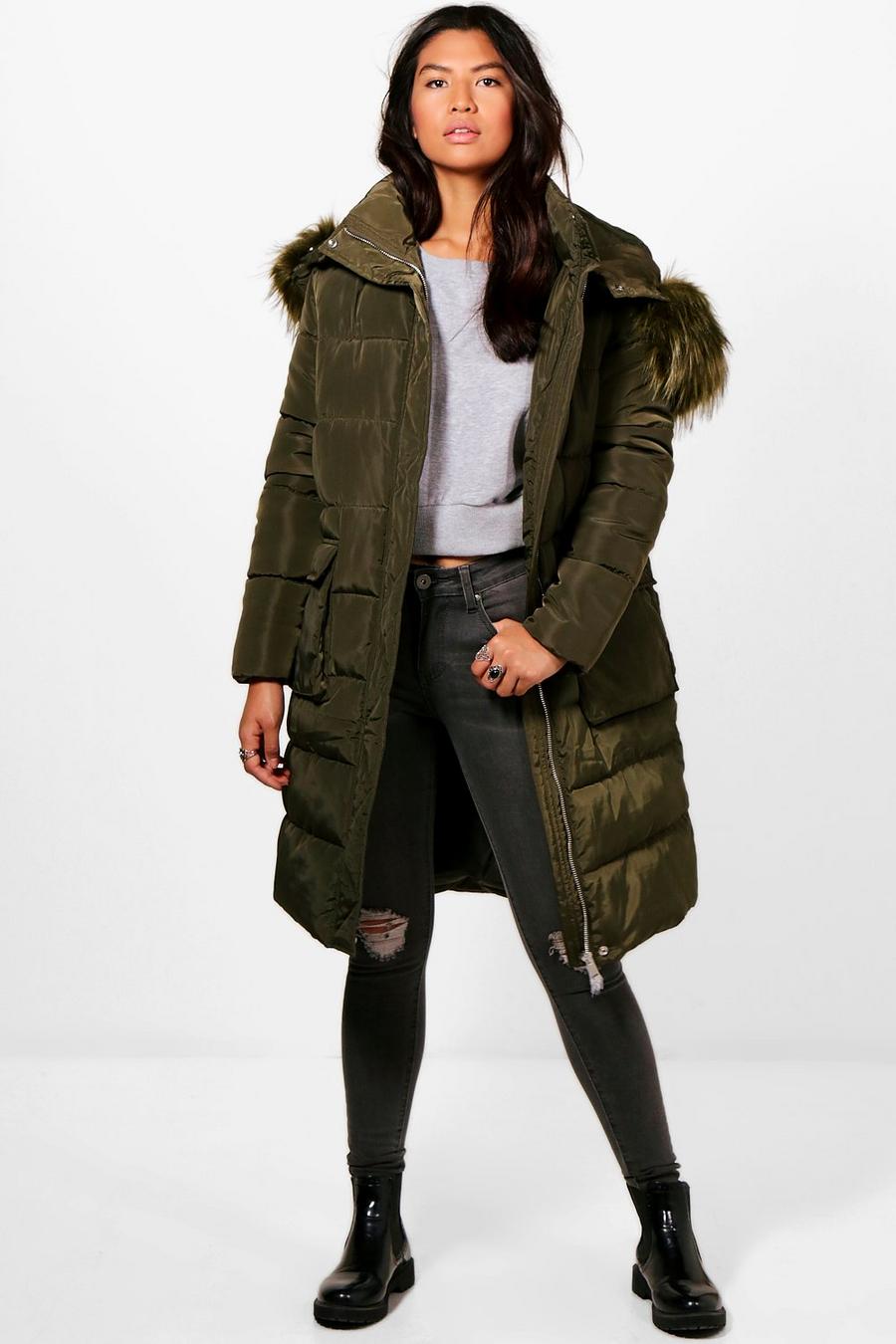 Khaki Boutique Longline Padded Coat image number 1