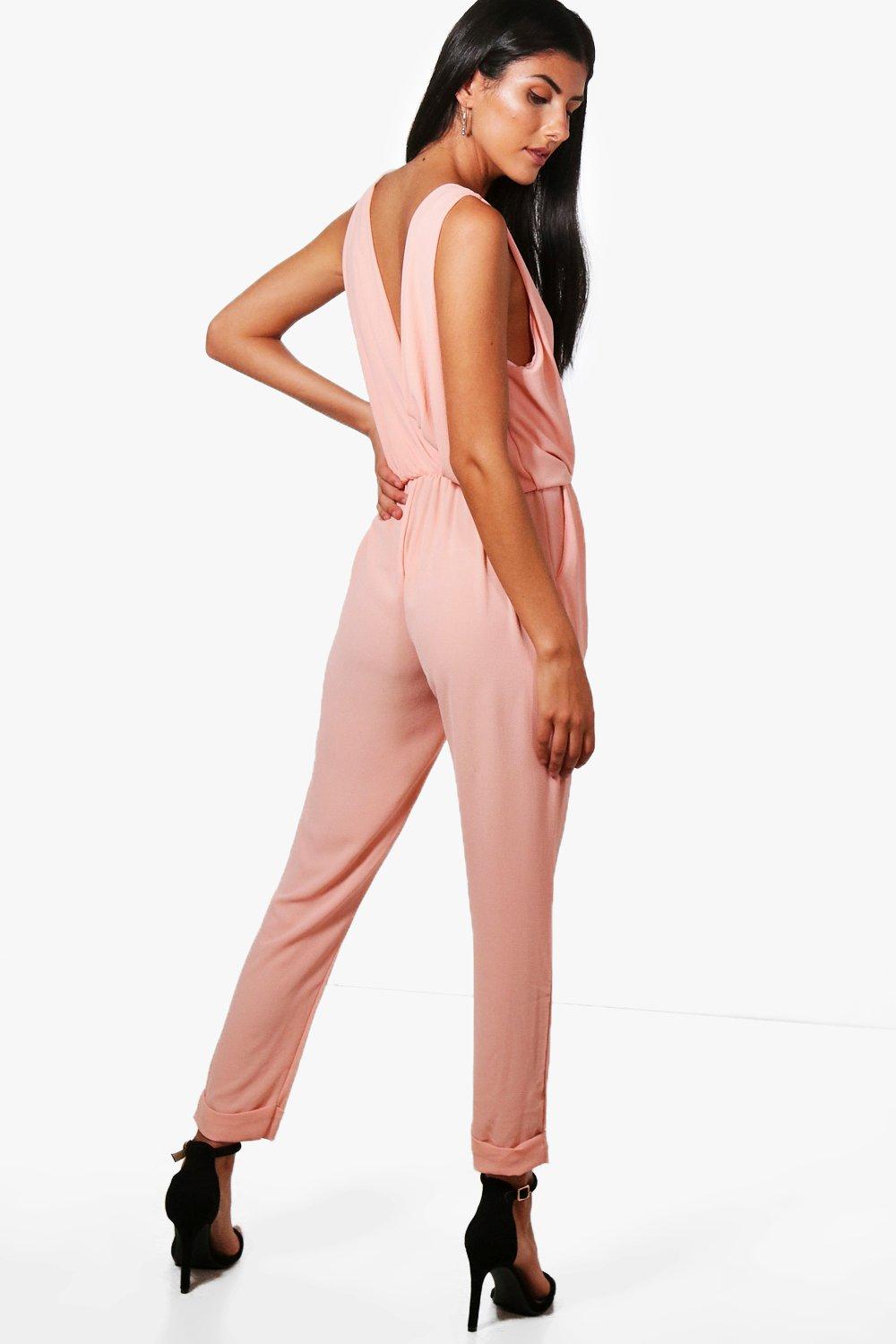 boohoo wrap front jumpsuit