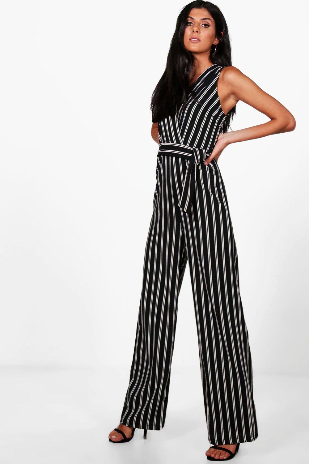 boohoo striped jumpsuit