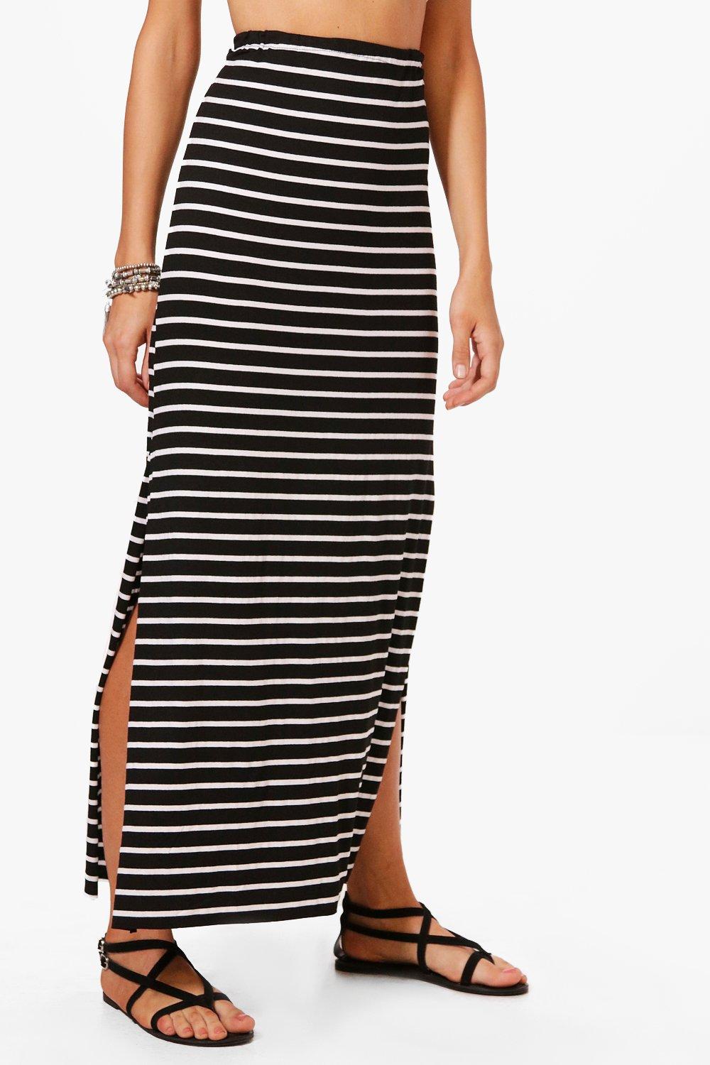 striped jersey maxi skirt