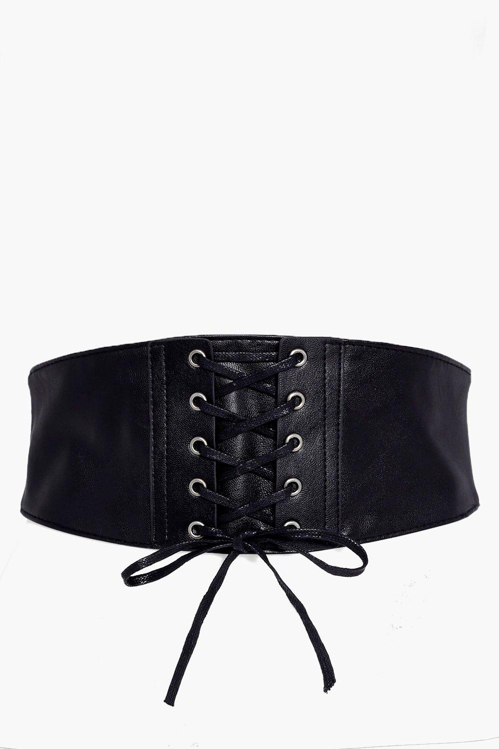 Ceinture style corset lacets en simili