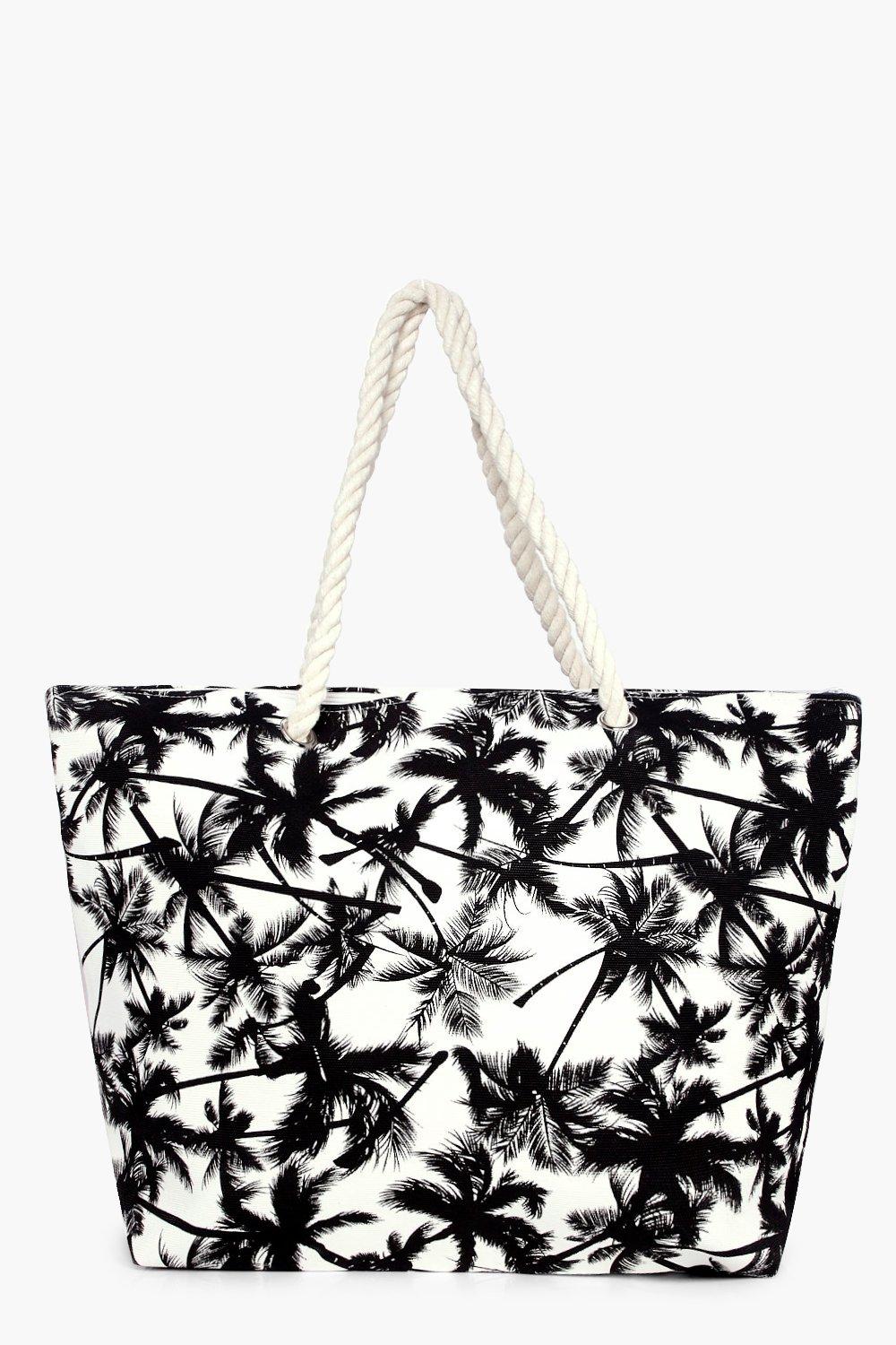 palm print beach bag