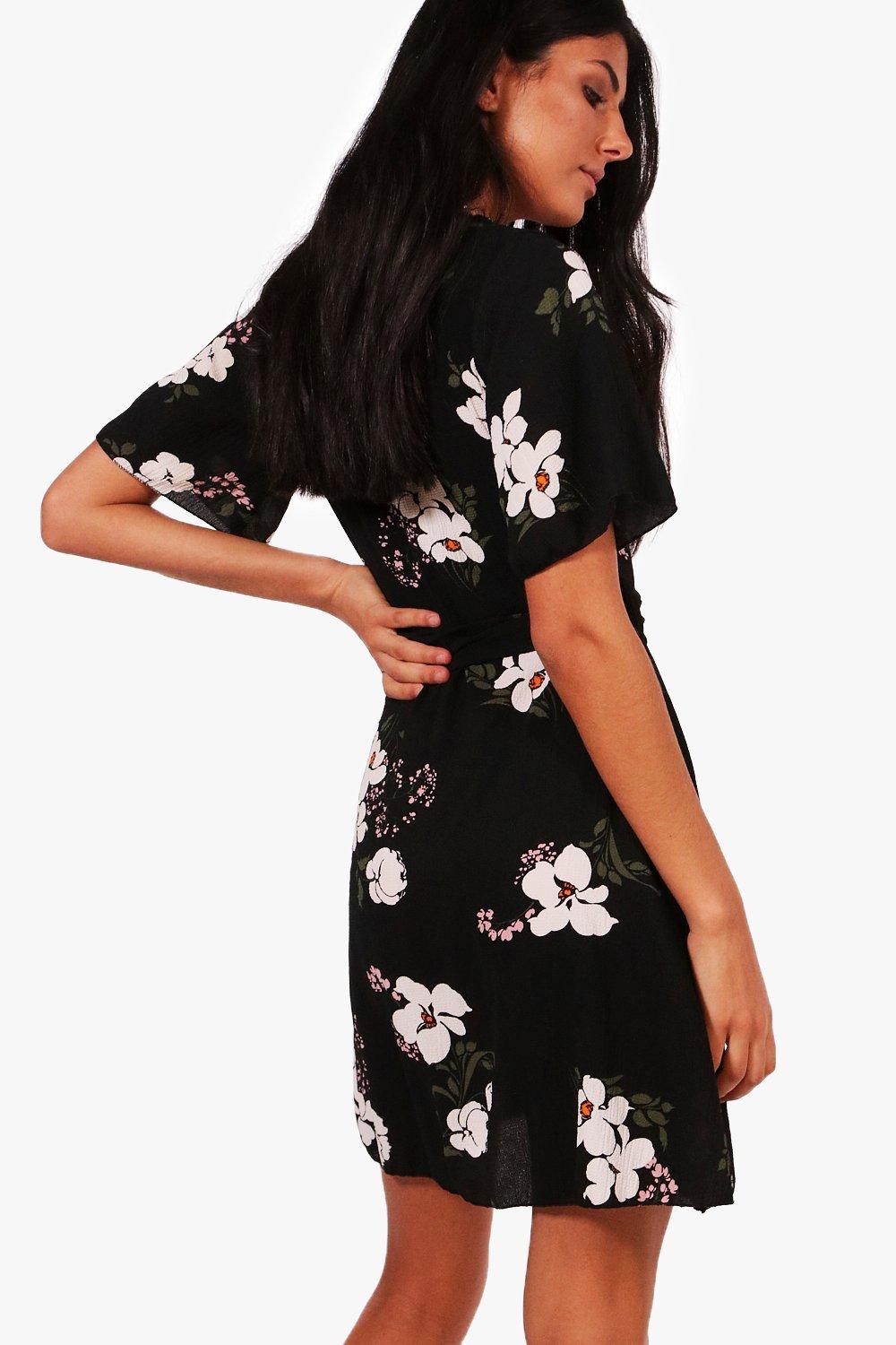Floral ruffle tea dress sale