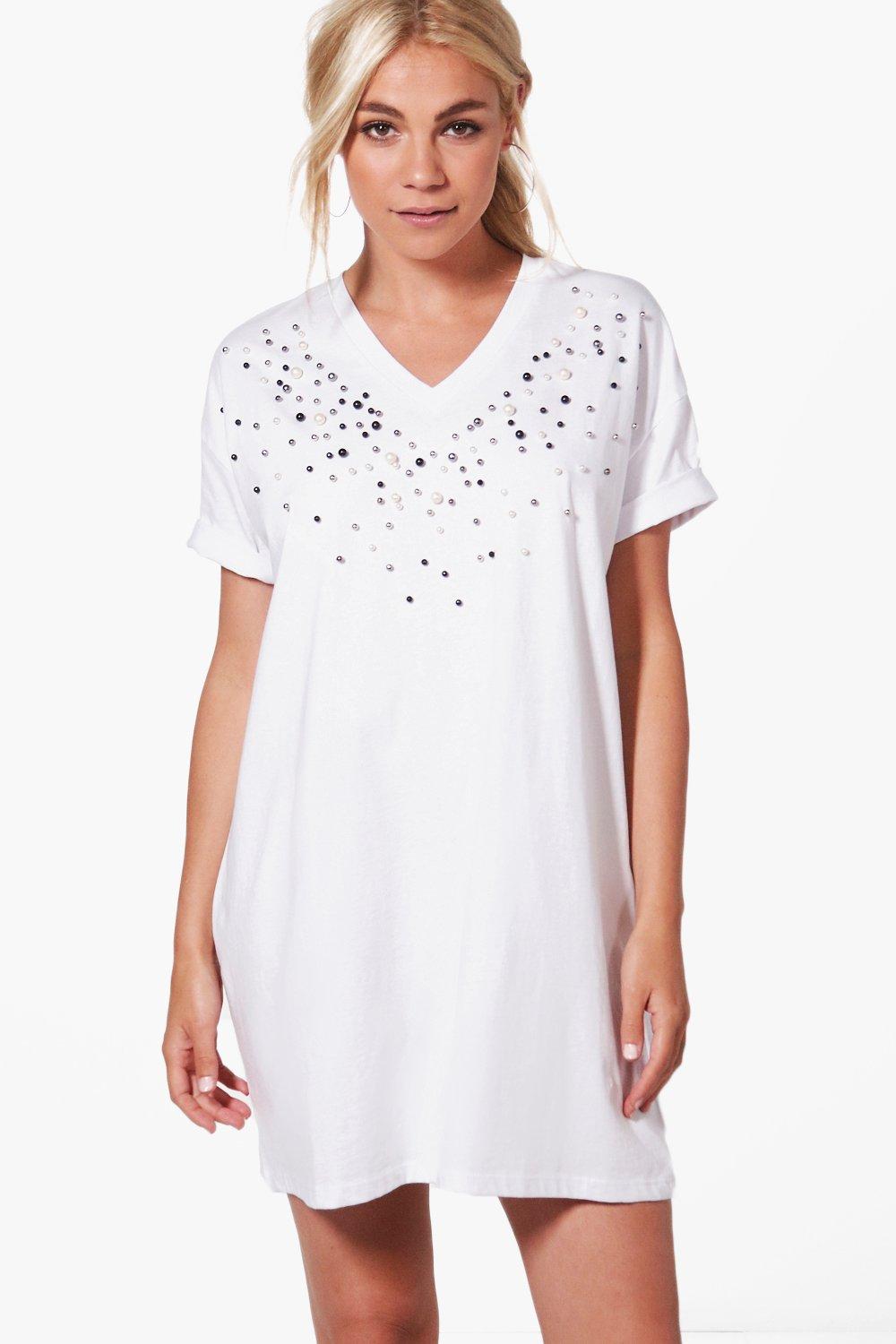 embellished t shirt dress