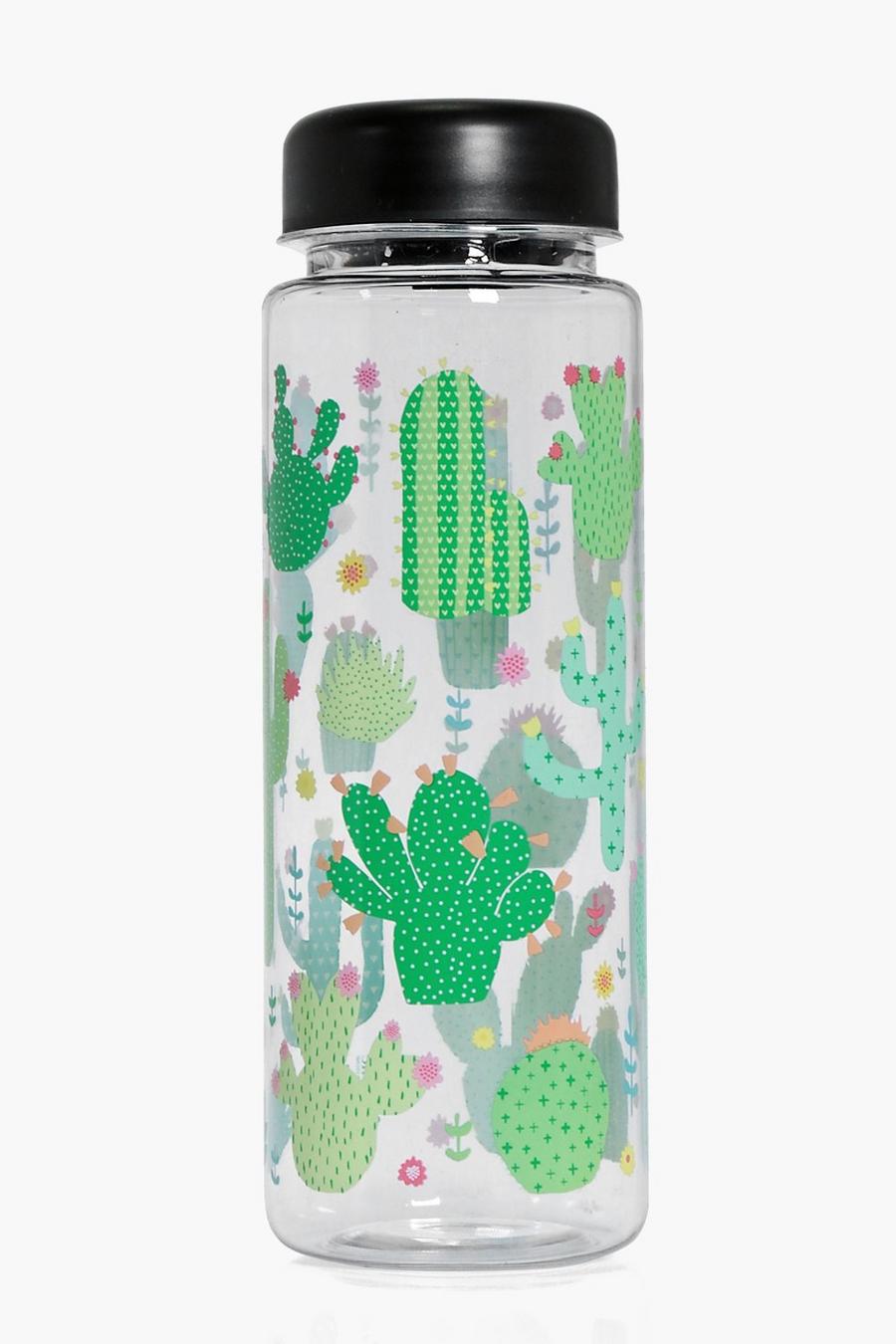 Colourful Cactus Clear Water Bottle image number 1