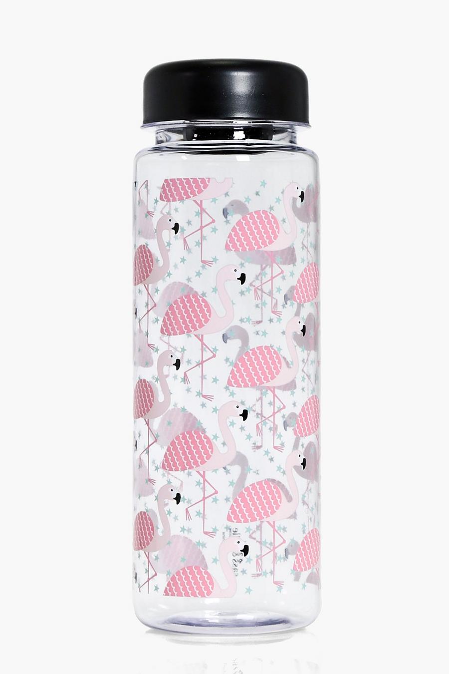 Tropical Flamingo Clear Water Bottle image number 1