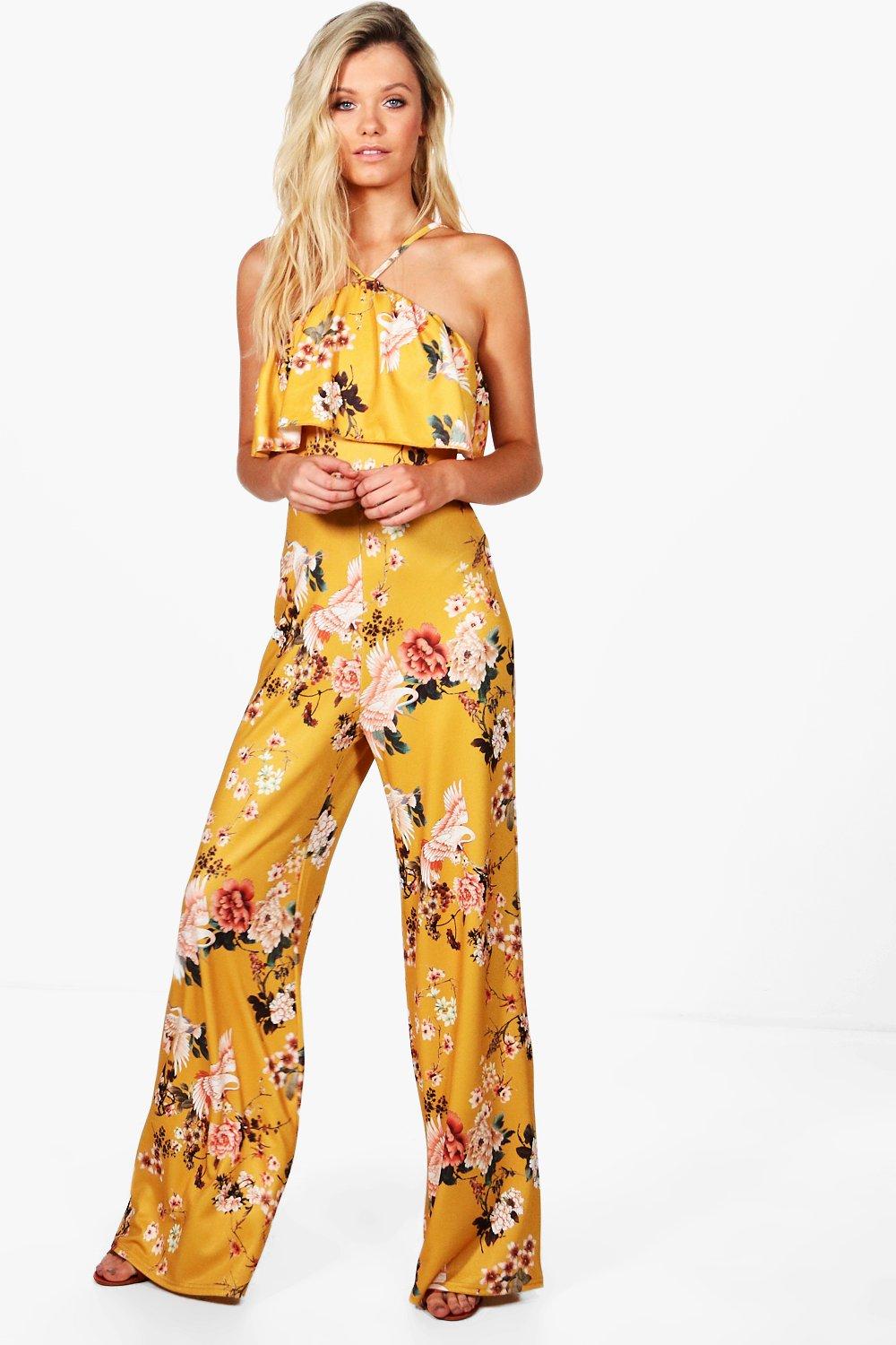 yellow jumpsuit boohoo