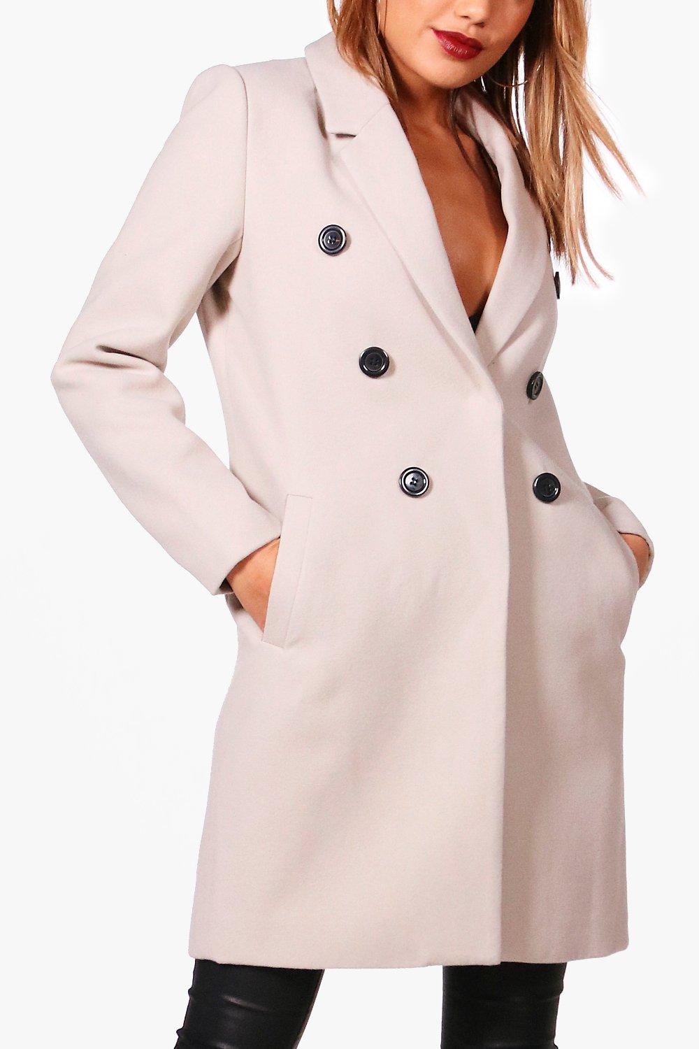 boohoo wool look coat in camel