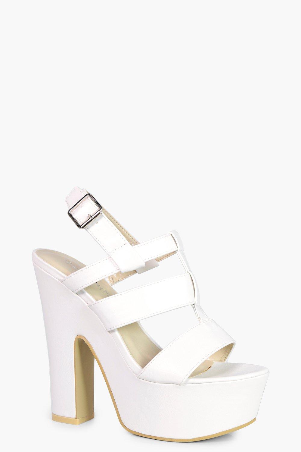 white cage heels
