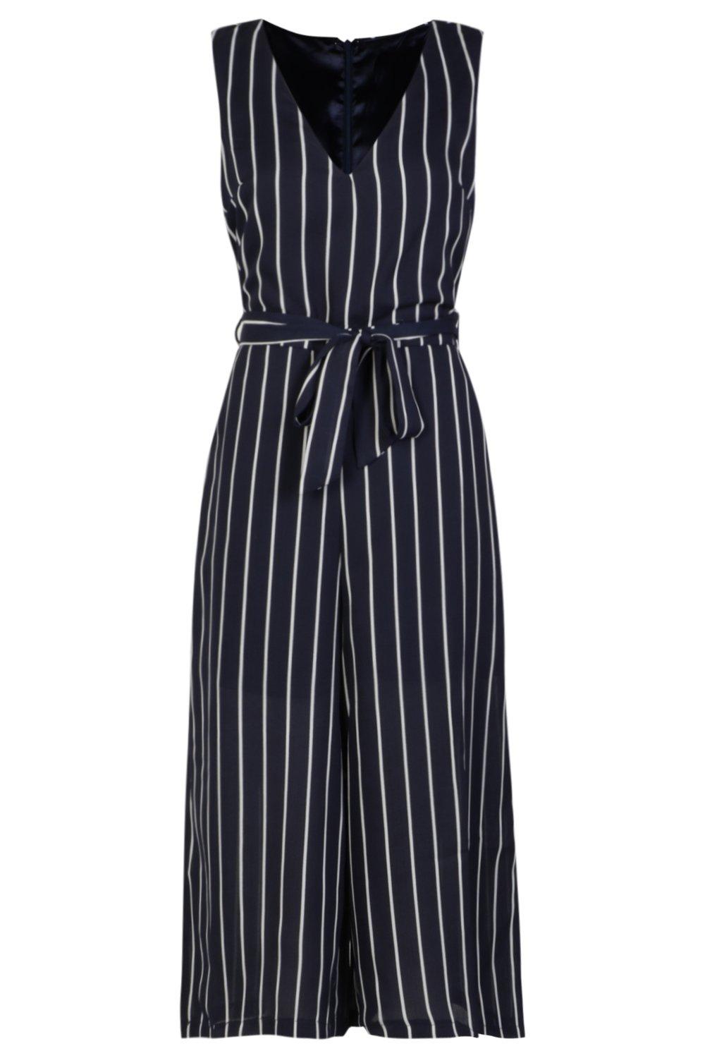 Tuta con cintura gonna pantalone a righe