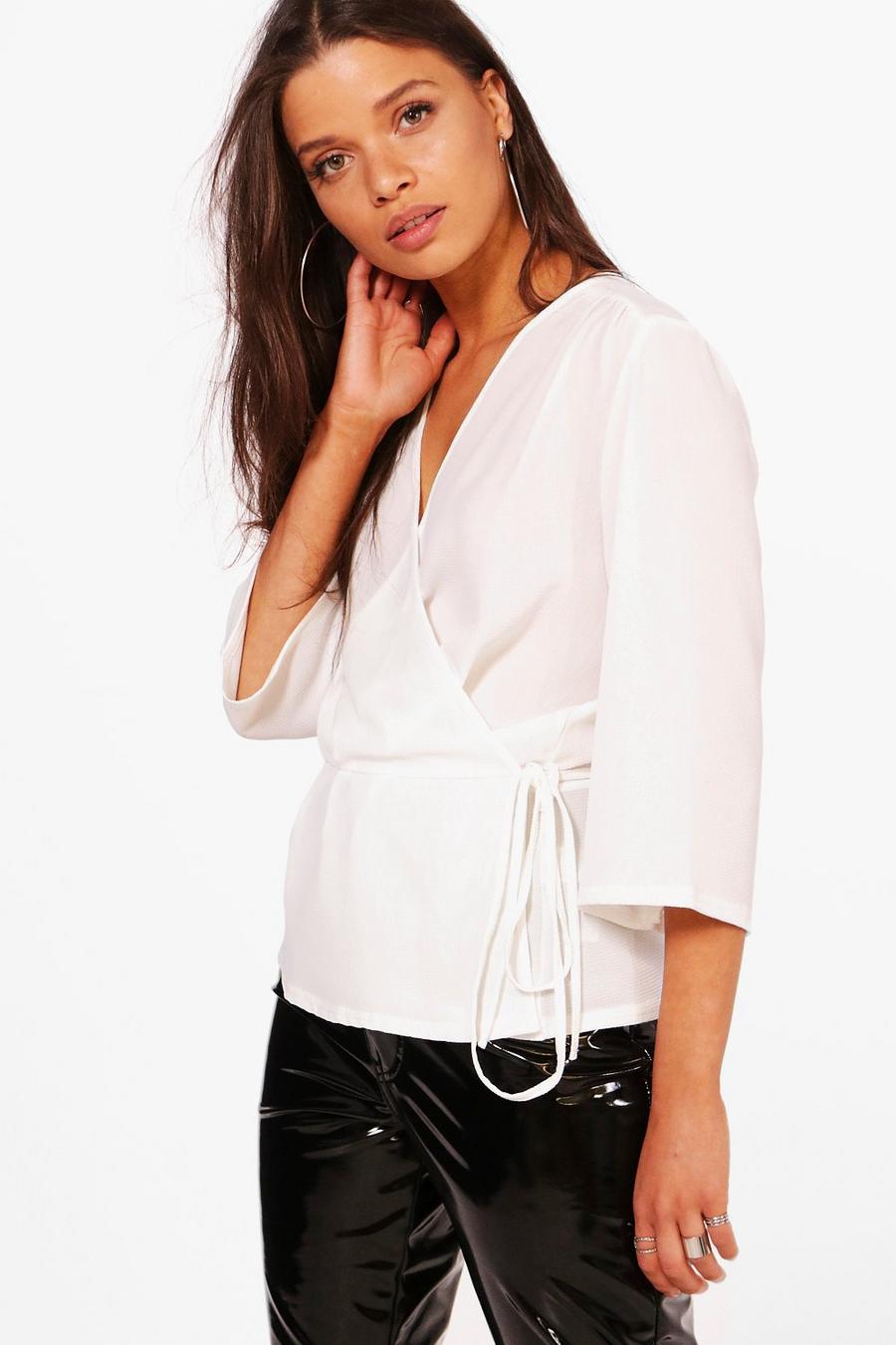 Wrap Front Plunge Blouse image number 1