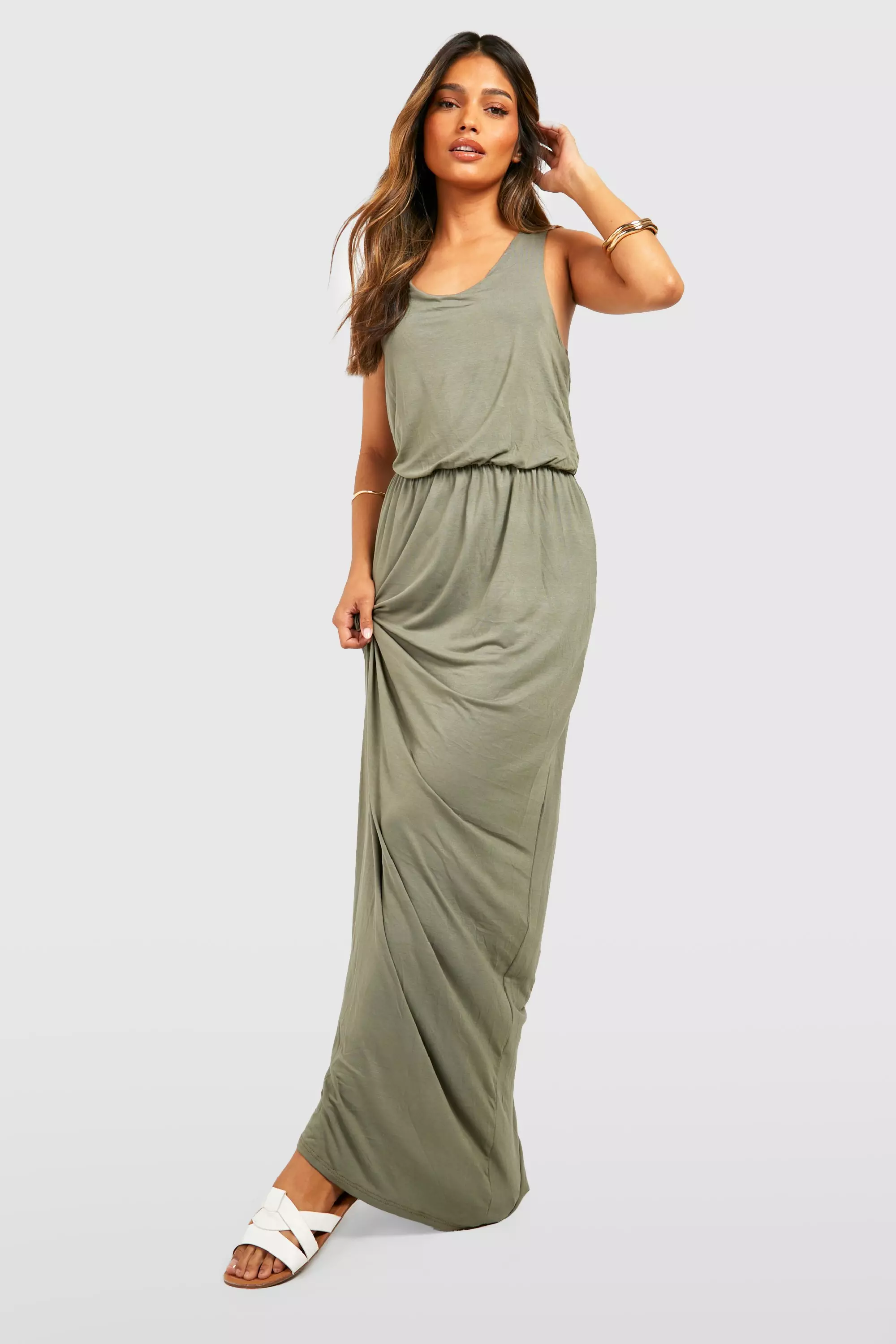 Boohoo racer back maxi dress store