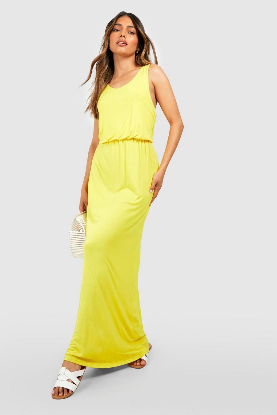 צהוב שמלת מקסי בסגנון רייסרבק image number 1