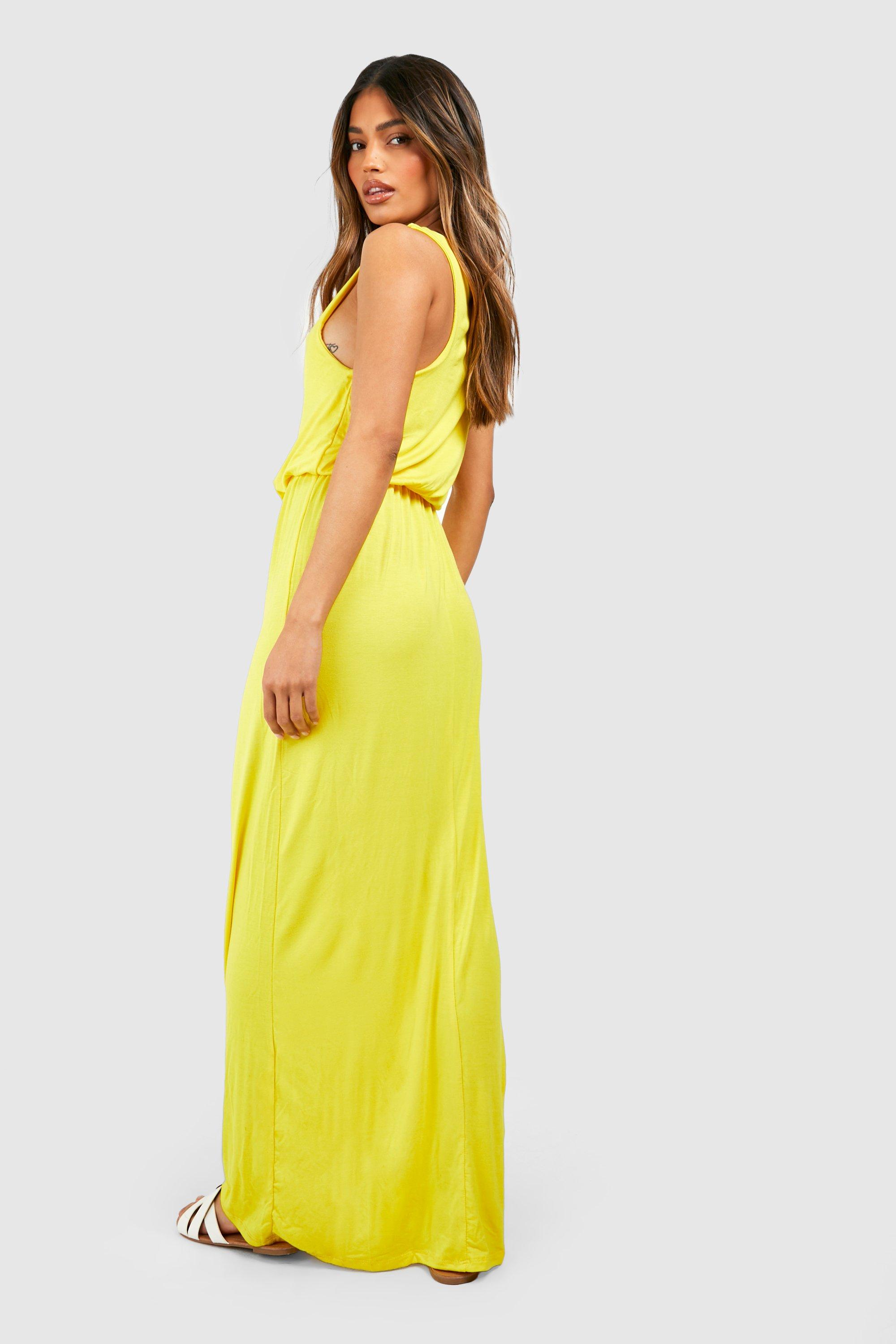 Boohoo yellow outlet maxi dress