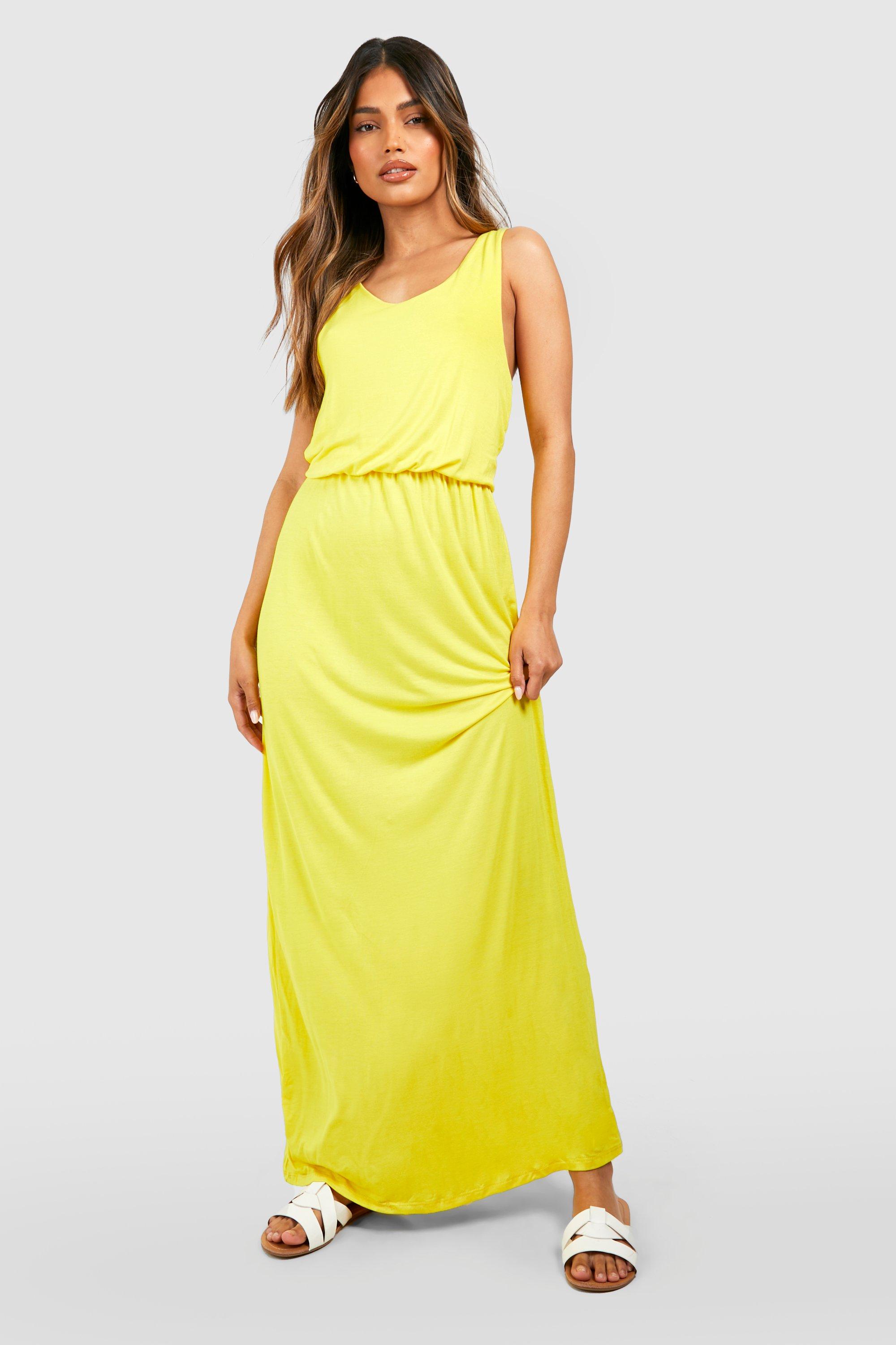 Maxi best sale jurk geel