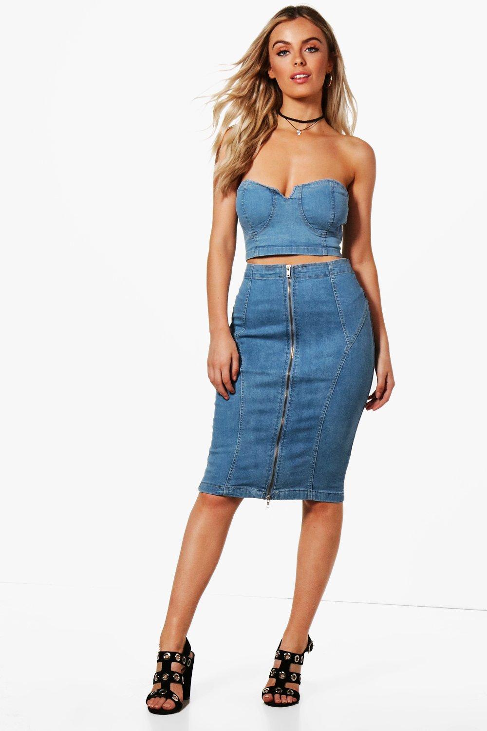 denim pencil skirt