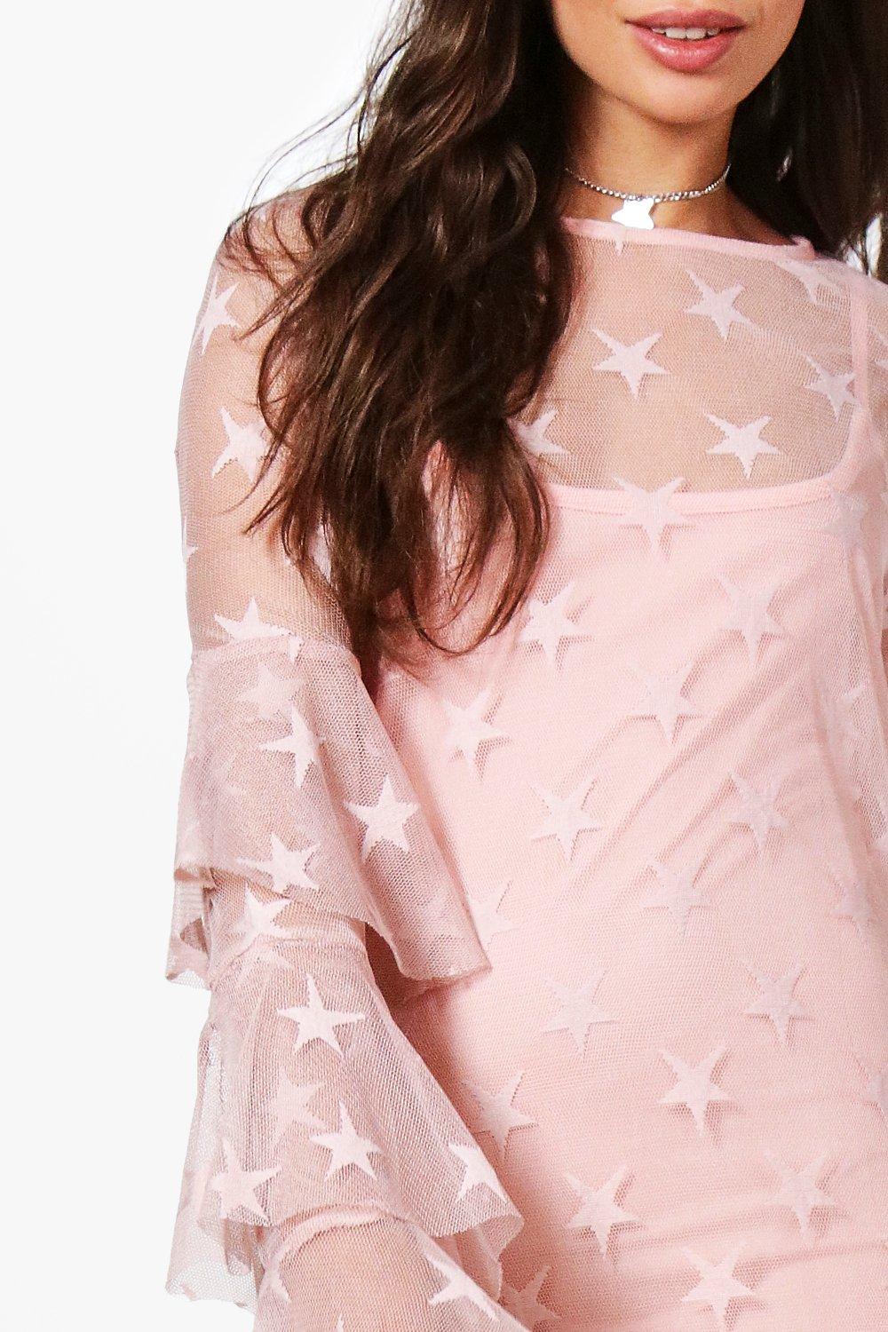 Boohoo mesh 2025 star dress