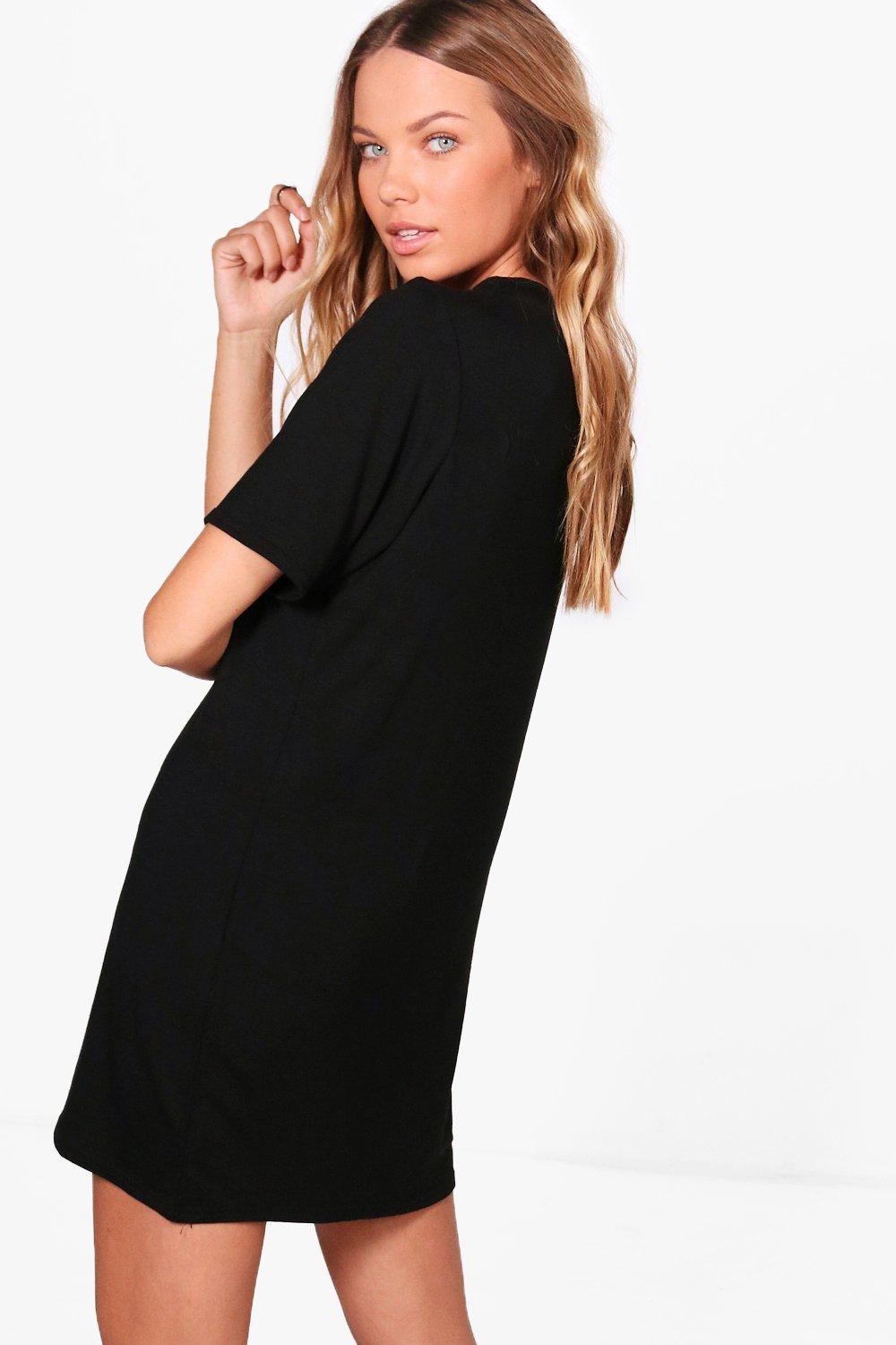 plunge t shirt dress