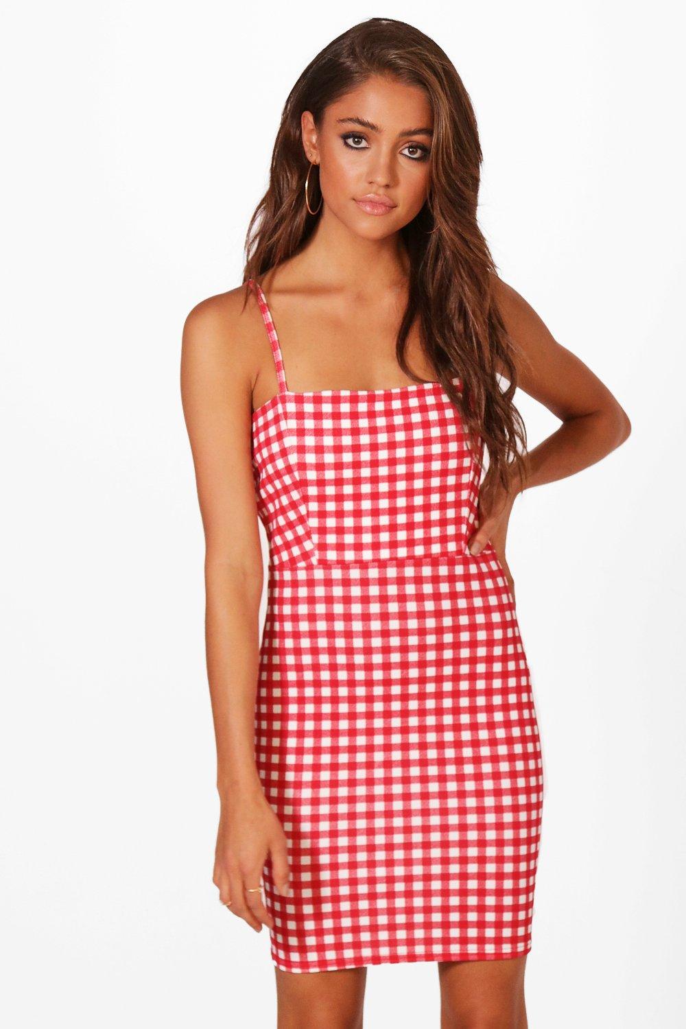 gingham dress boohoo