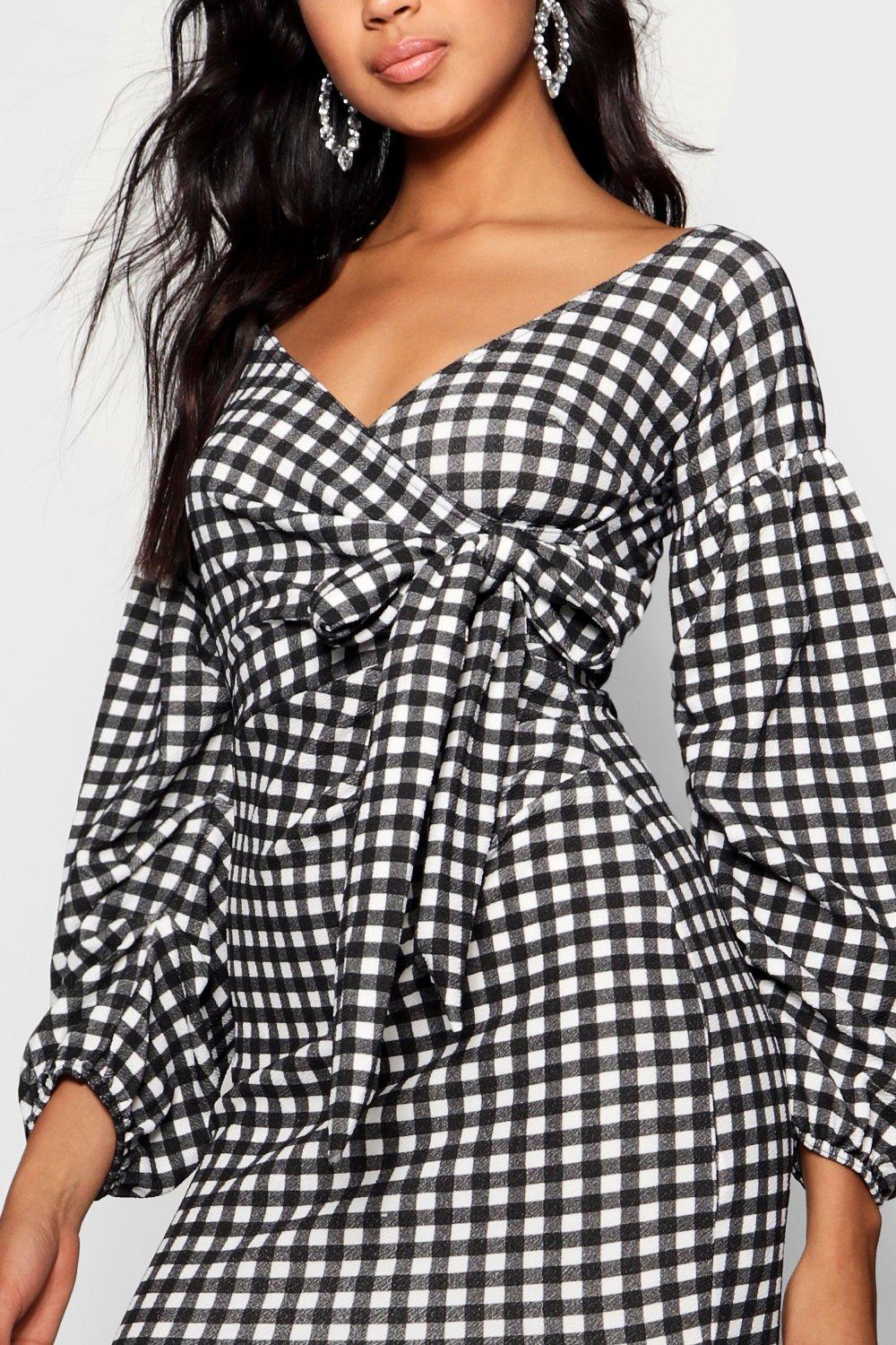 gingham dress boohoo