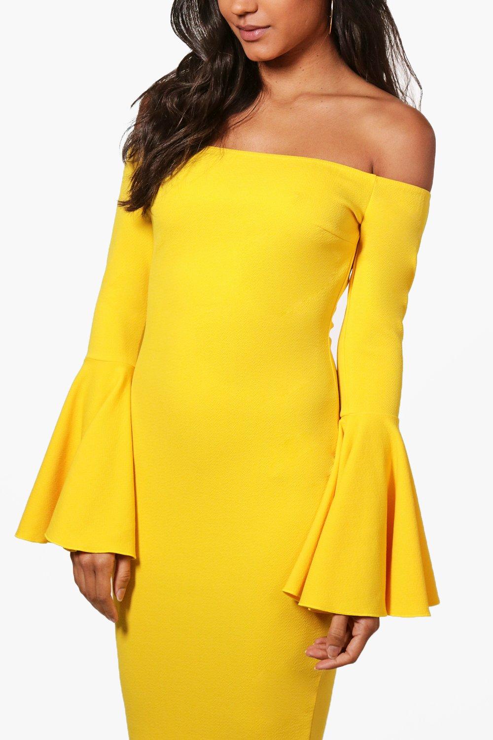 Boohoo bell sleeve top dress