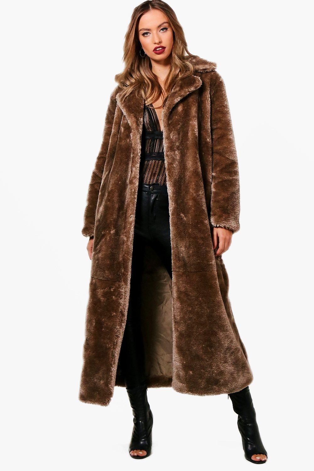 maxi shearling coat