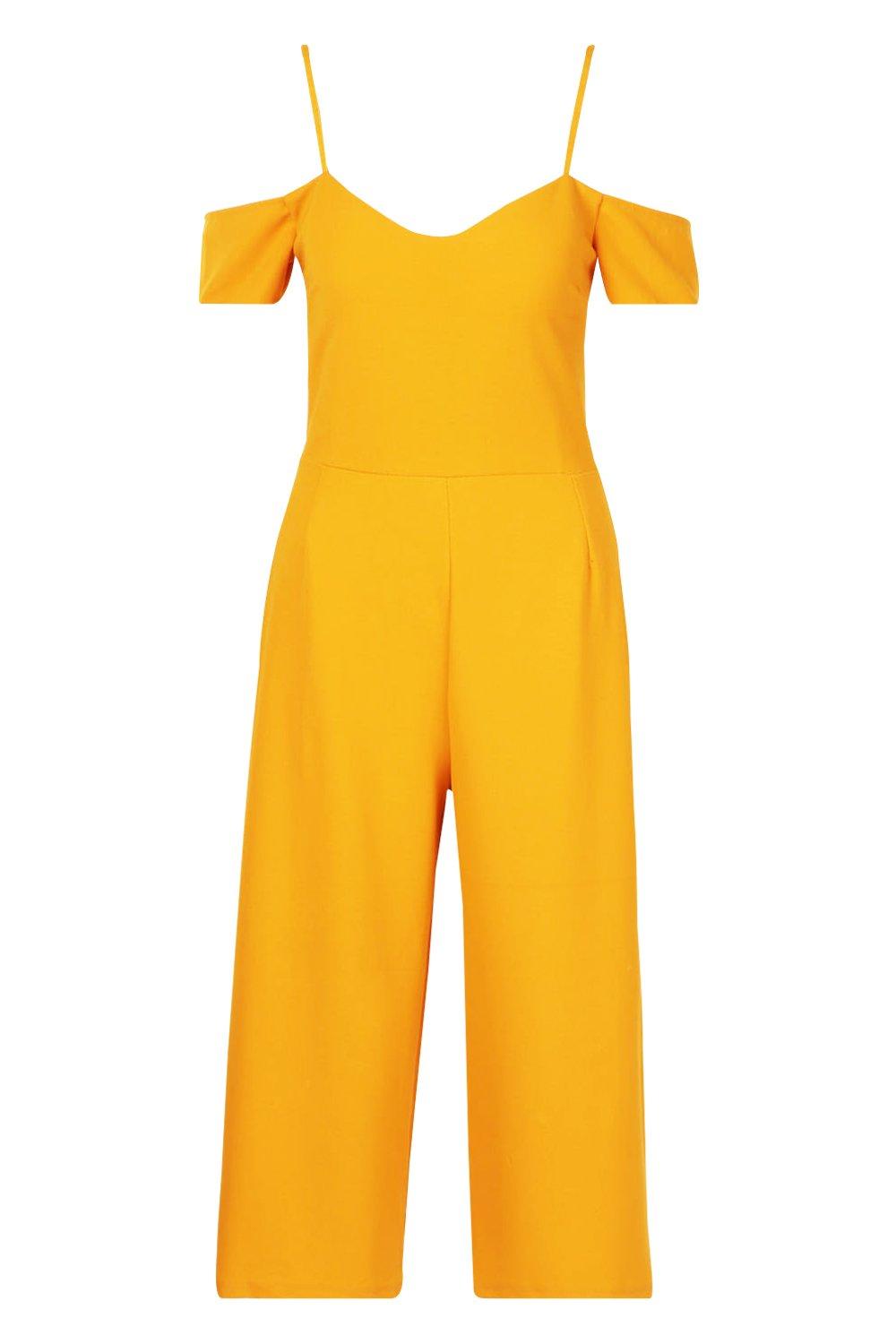 boohoo orange jumpsuit