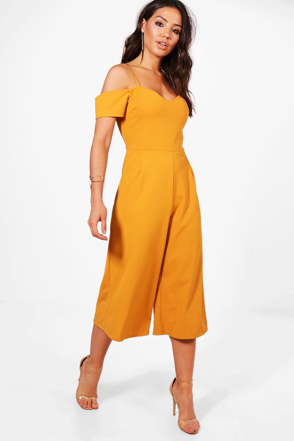 Boohoo hot sale mustard jumpsuit