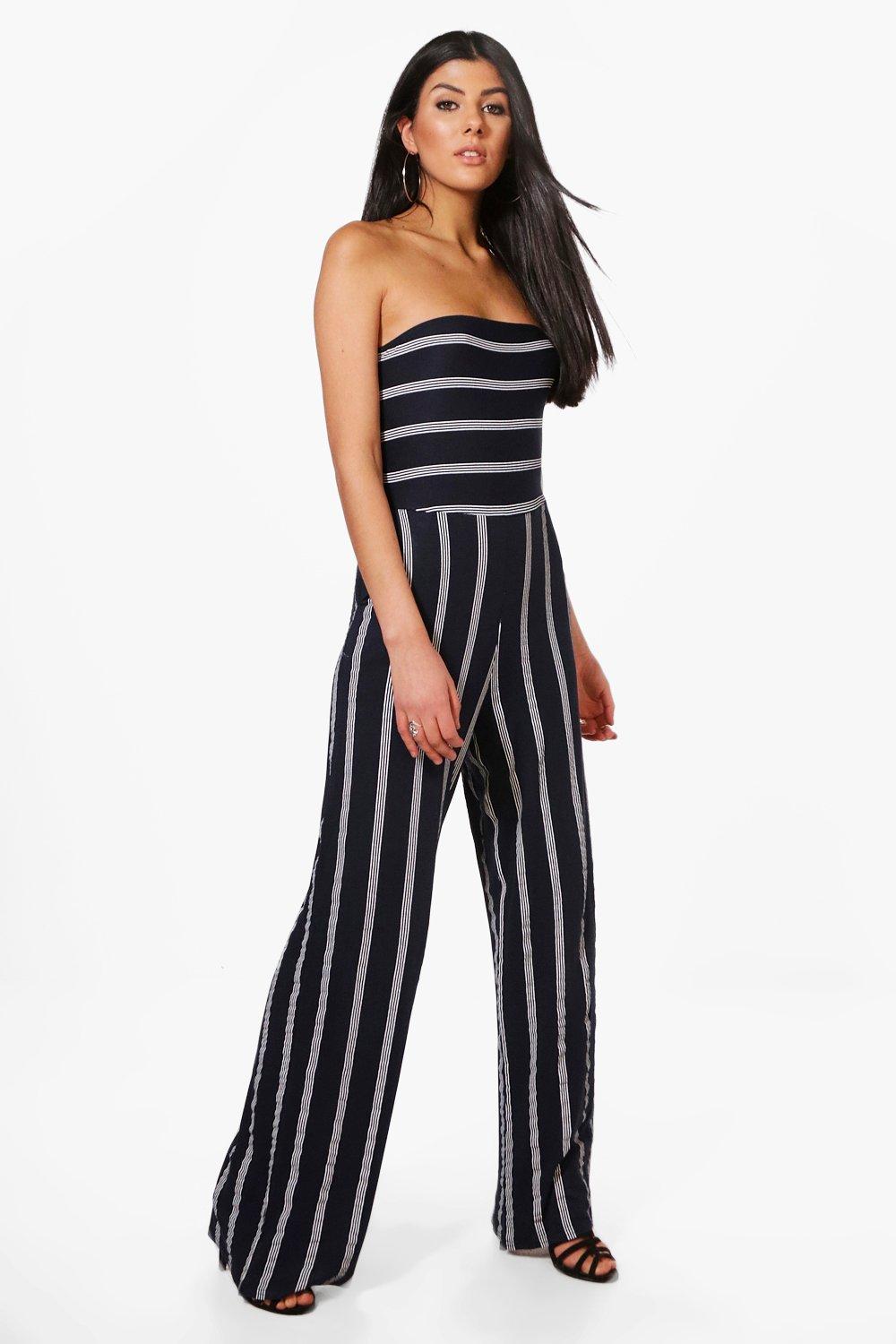 Striped bandeau jumpsuit online