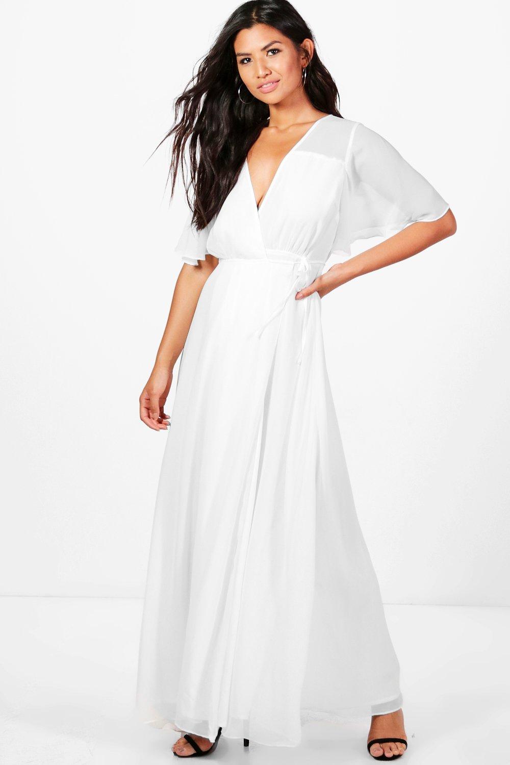 angel sleeve maxi dress