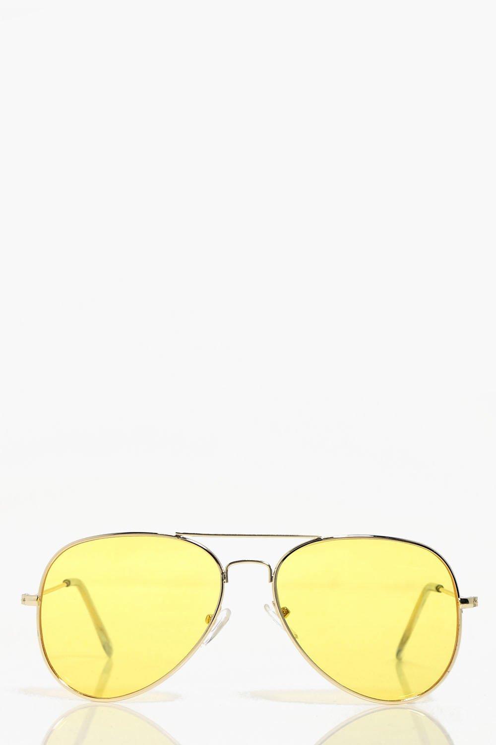 Yellow aviator hot sale glasses