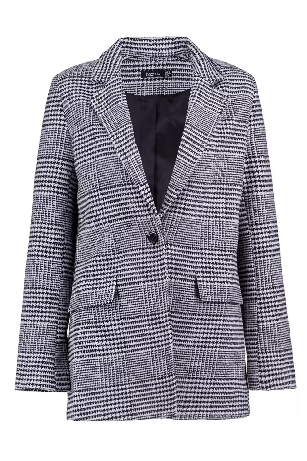 Black Check Wool Look Blazer Coat alternative image