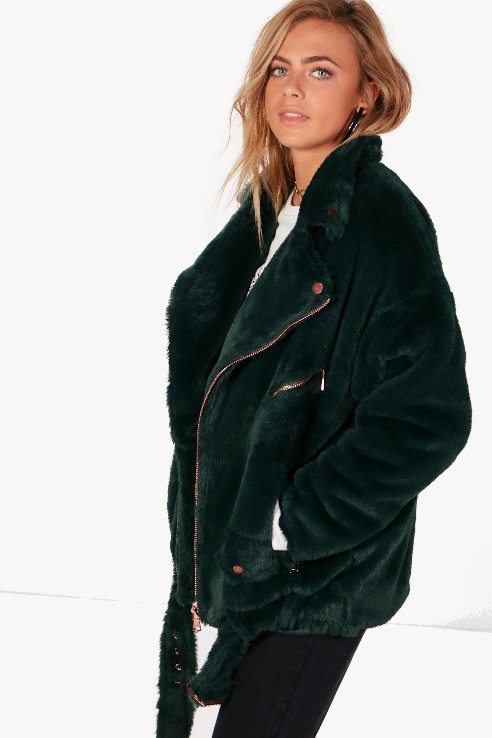 faux leather aviator jacket