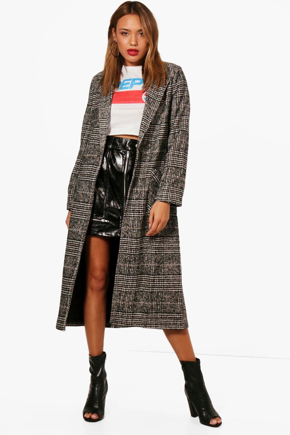 long checkered coat