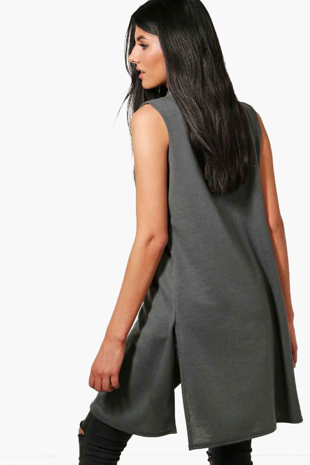 Long sleeveless duster cardigan best sale