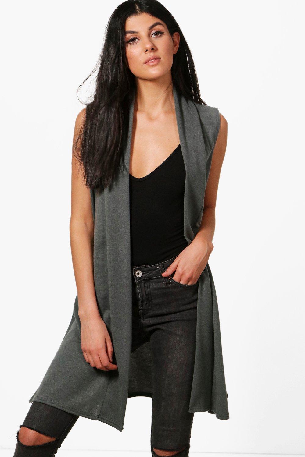 sleeveless sweater duster