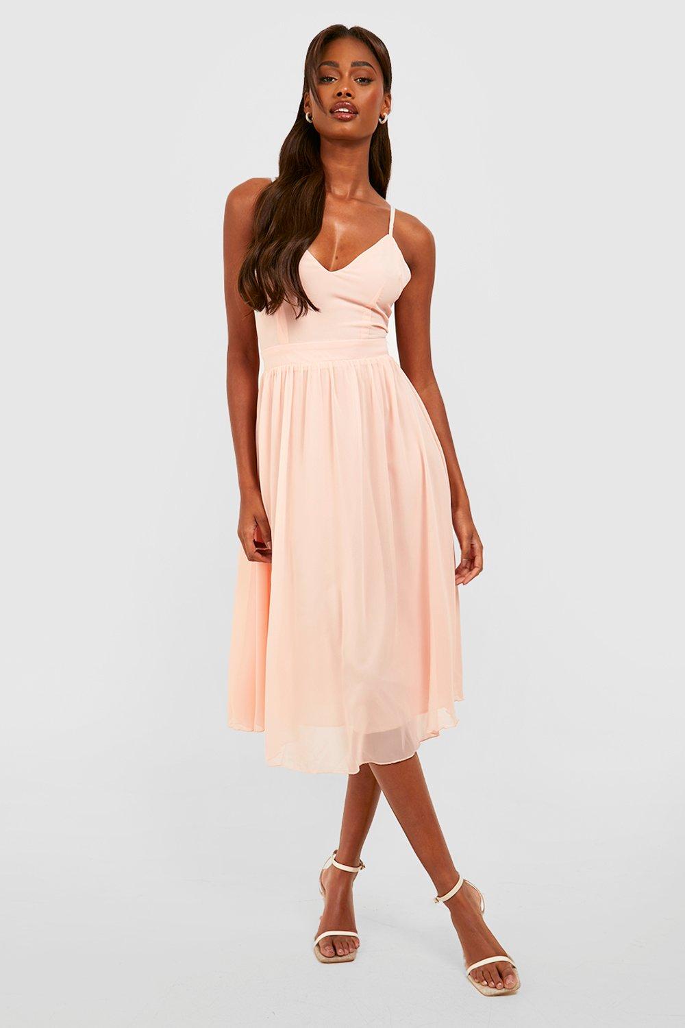 Satin and Chiffon Bridesmaid Dress with Tie Feature