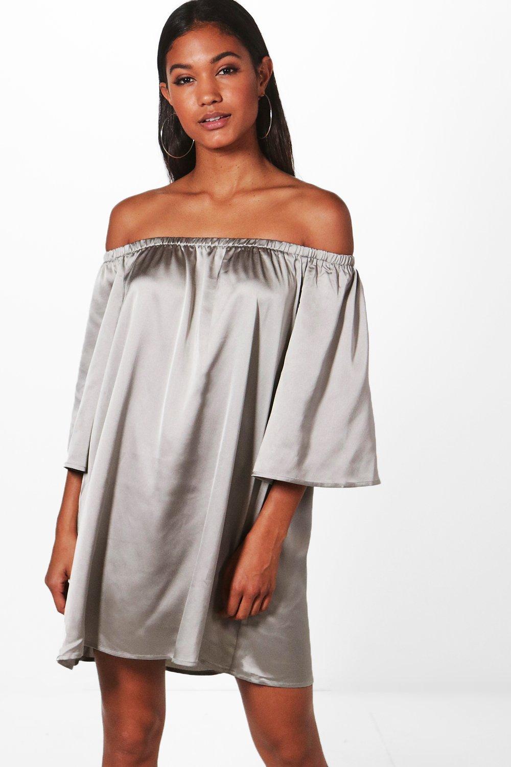 off the shoulder shift dress