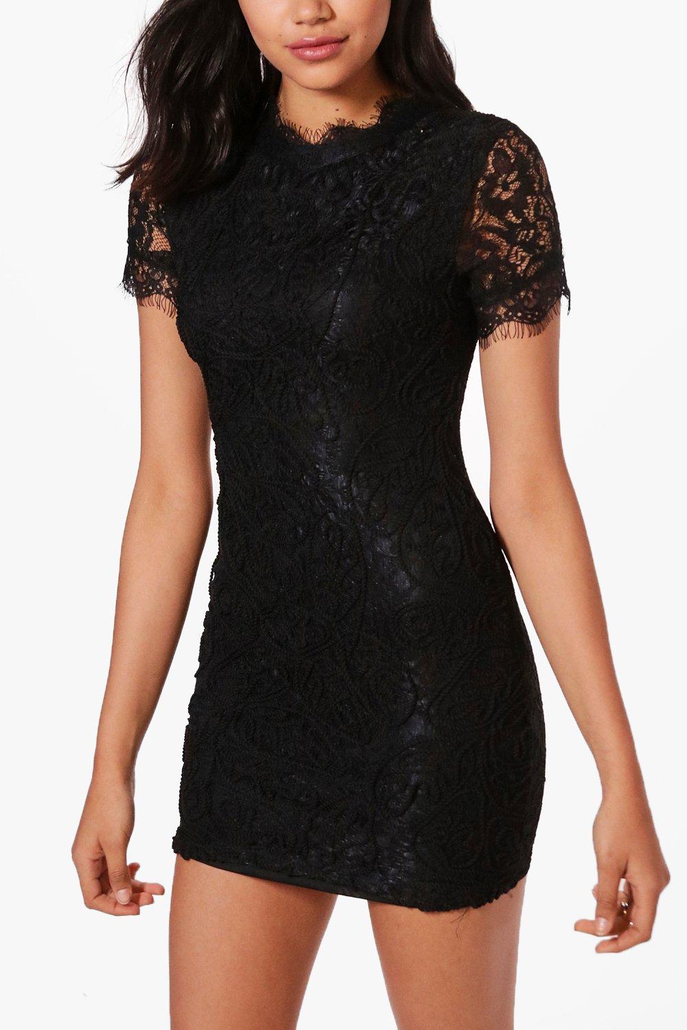 boohoo boutique eyelash lace midi dress