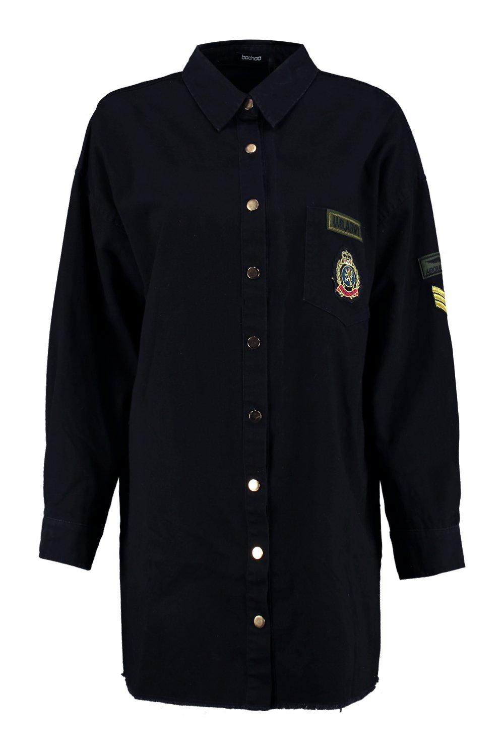 Black Military Shirt Dress