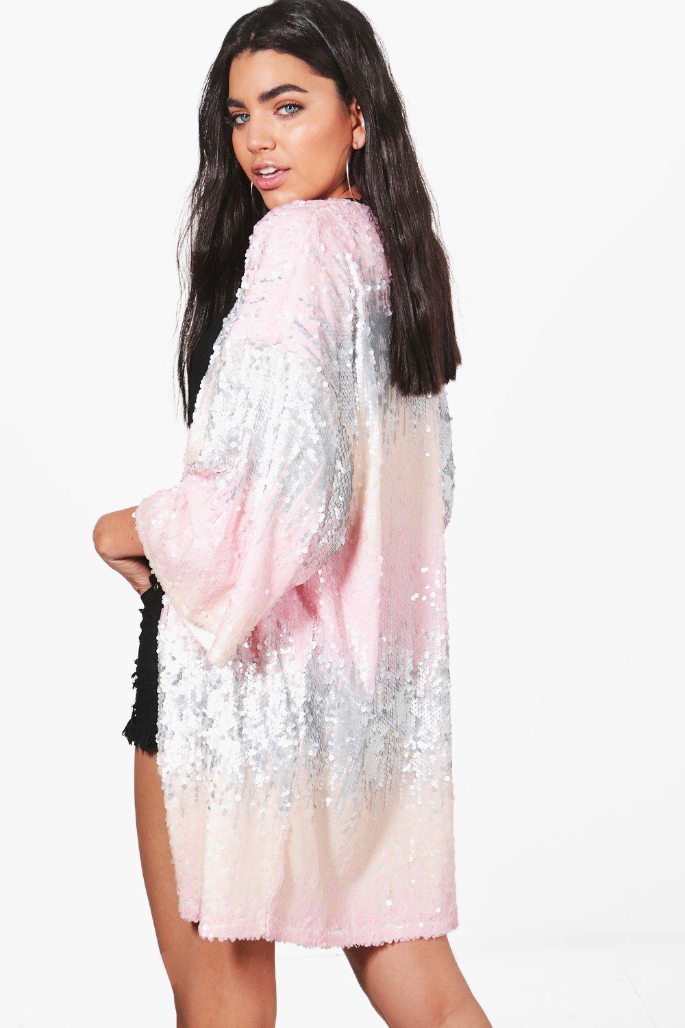 boohoo sequin kimono
