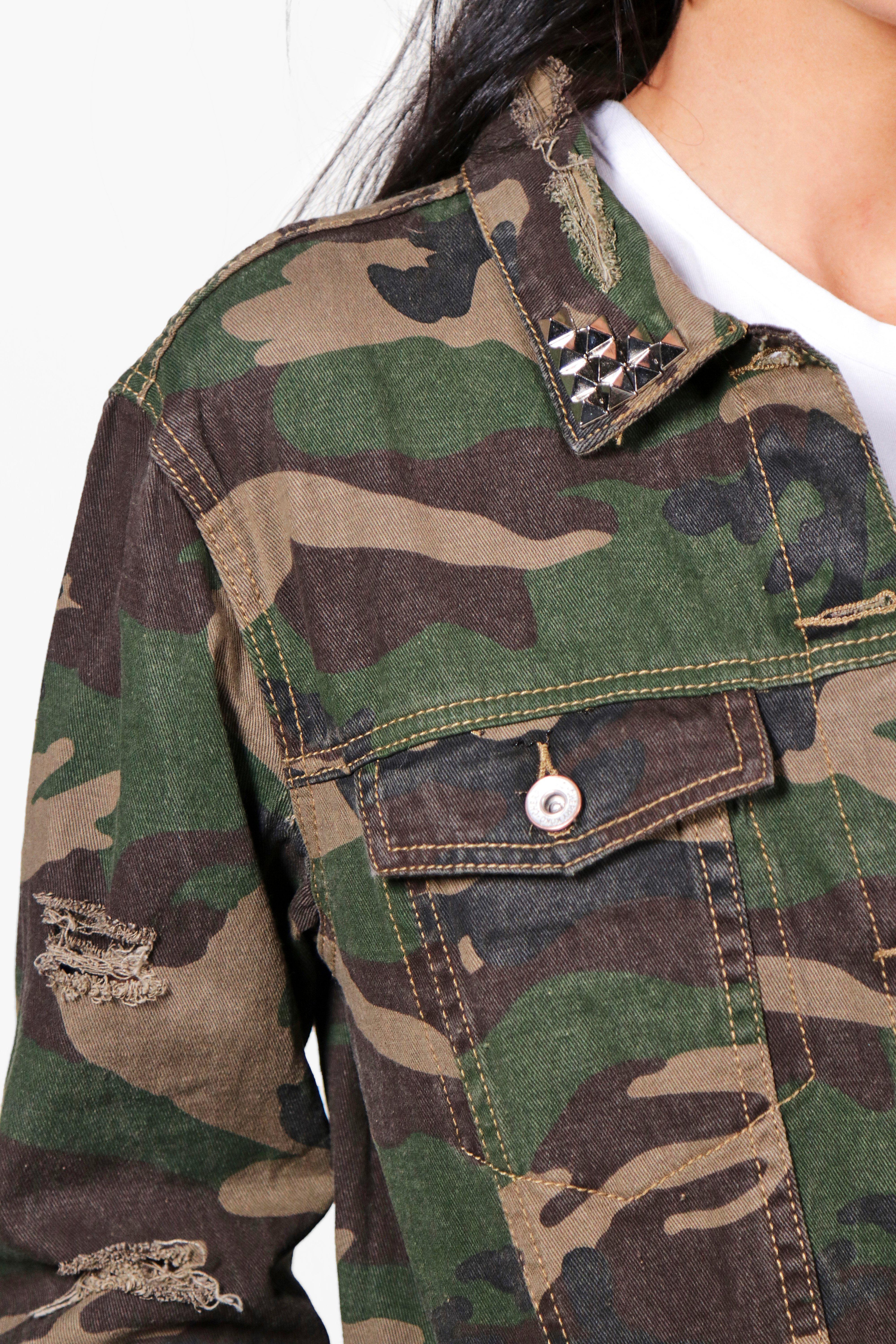 Studded hotsell camo jacket