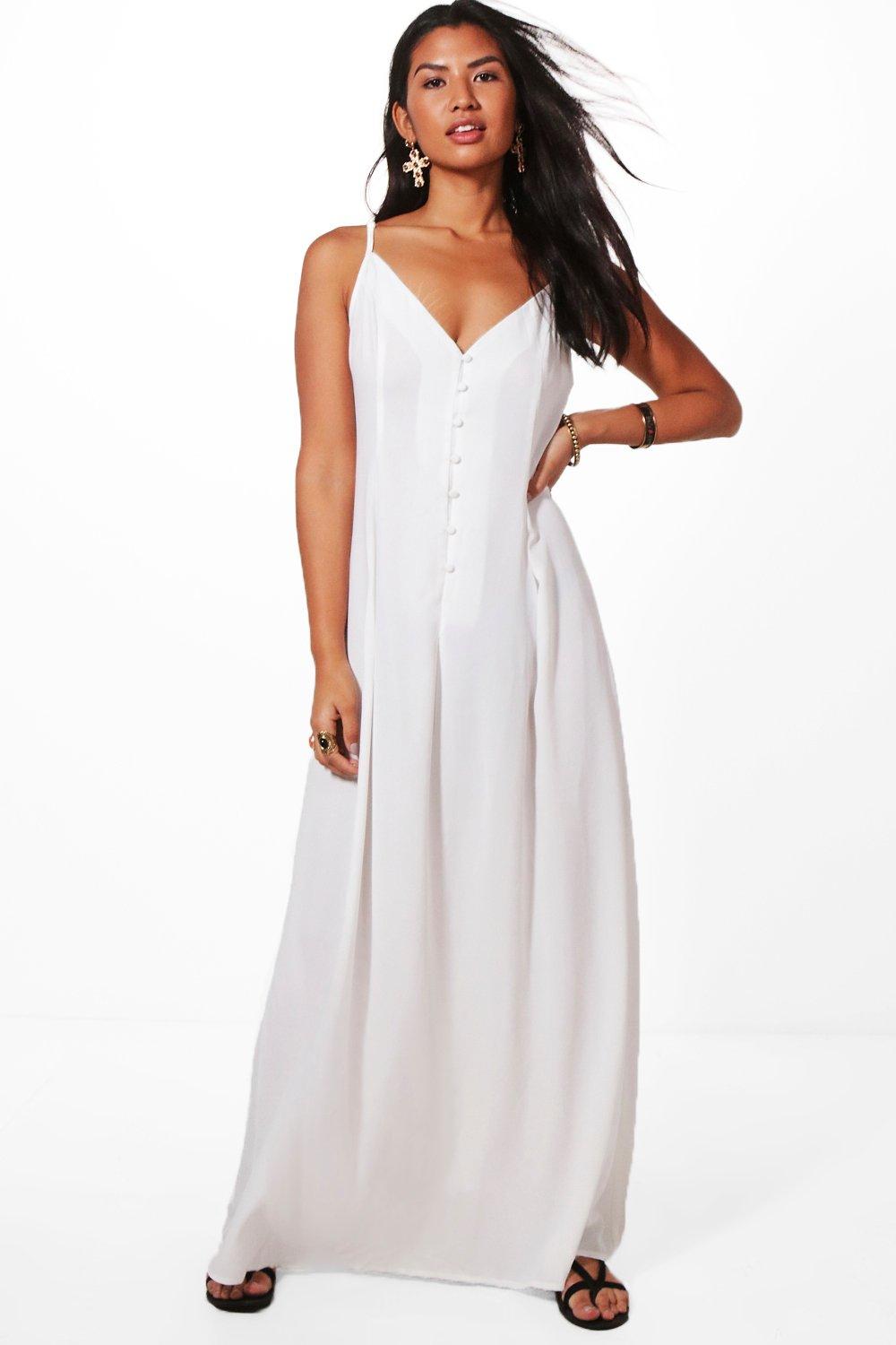 button through maxi dress uk