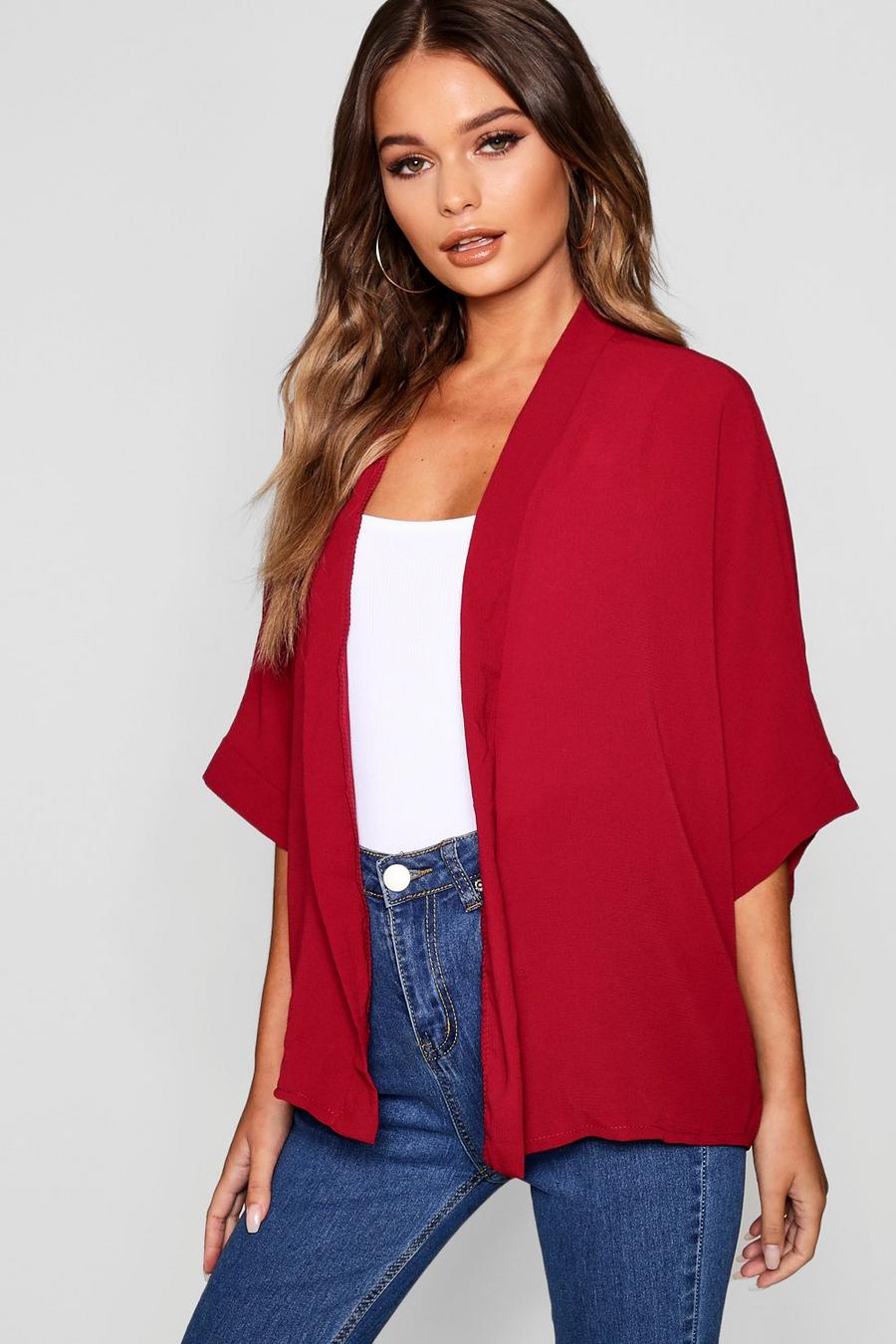 Berry Crepe Kimono image number 1