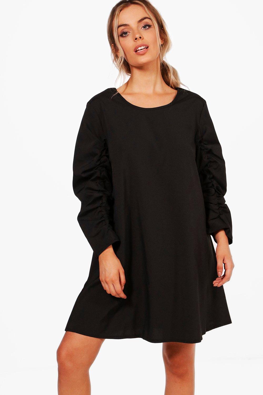 ruched shift dress