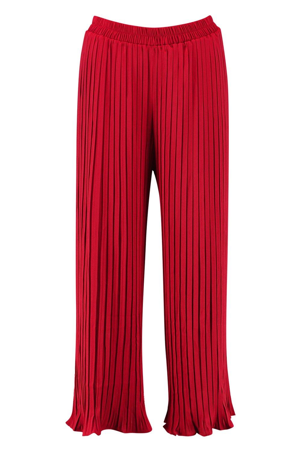 High Waisted Woven Cropped Wide Leg Pants