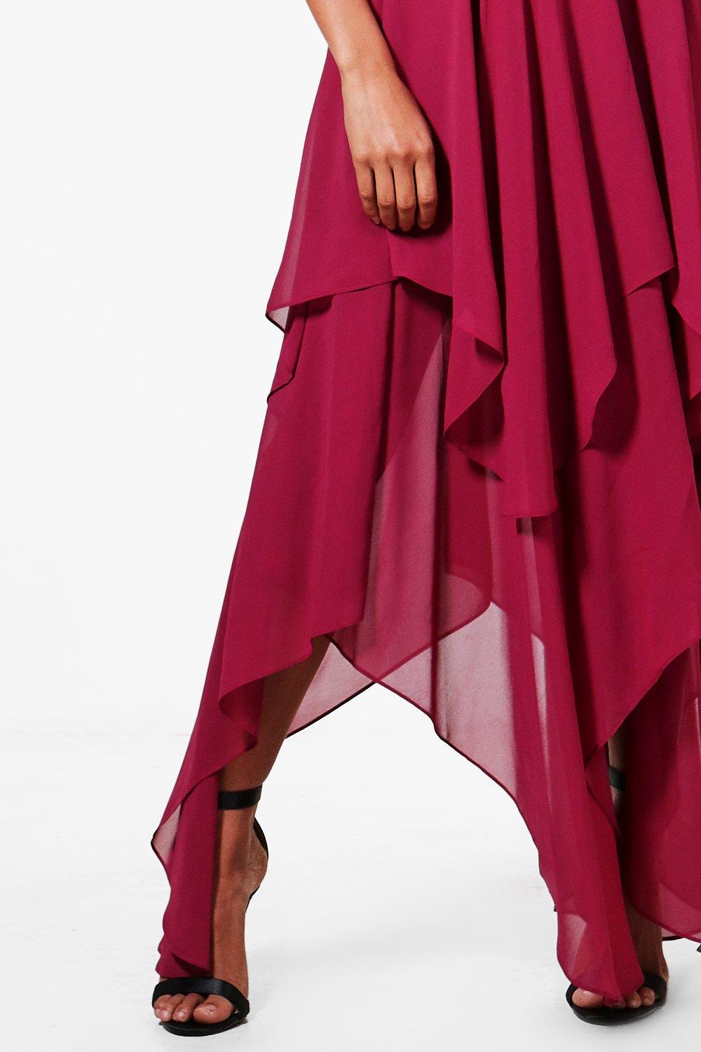 India High Low Hem Maxi Skirt