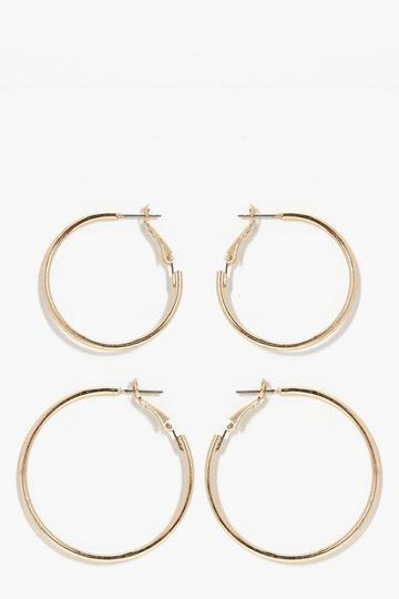 Hoop Earrings 2 Pack gold